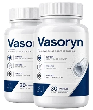 Two bottles of Vasoryn Cardiovascular Support Formula, 30 capsules each